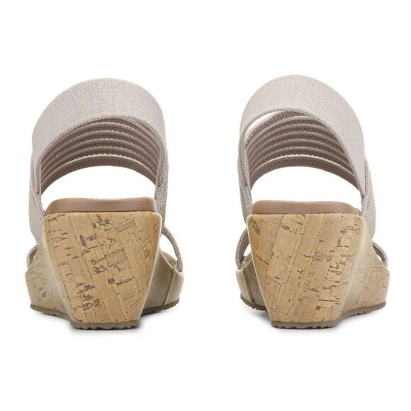 SKECHERS LUXE FOAM WOMEN’S BEVERLEY SHEER GLOW WEDGE SANDAL - Picture 5 of 16